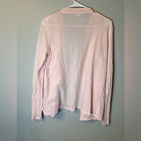 J. Crew Women’s Striped Cotton Knit Open Cardigan (Pink) - Picture 2 of 3